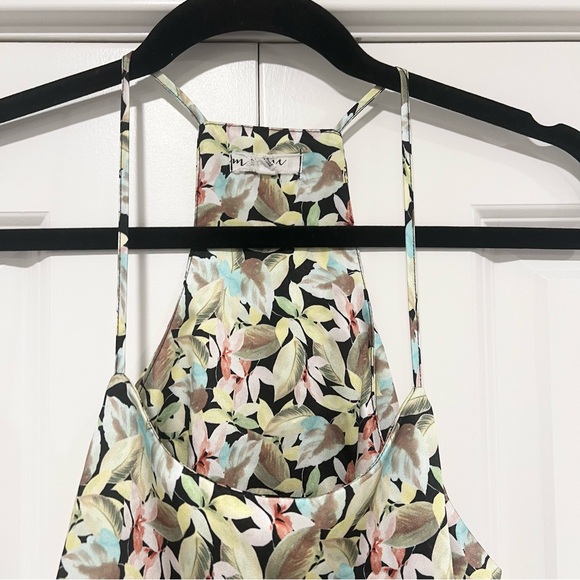 Maisie Women's Spaghetti Strap Mini Dress in Floral w Ruffle Peblum Hem. Size XS - Picture 3 of 6
